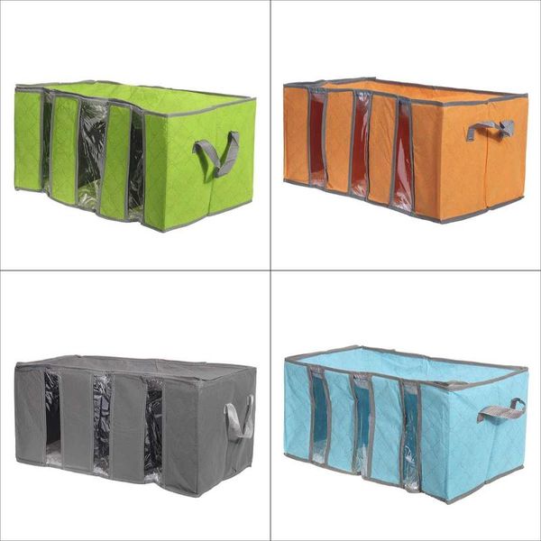 

folding storage bag organizer 65l clothes blanket quilt closet sweater box non-woven handbag packing 4 color bags
