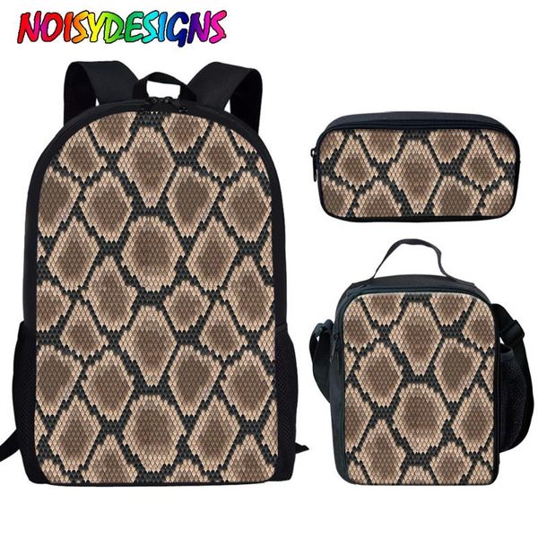 

school bags noisydesigns snakeskin python skin pattern teenager schoolbag set for kids toddler fashion orthopedic bookbags girl backpack
