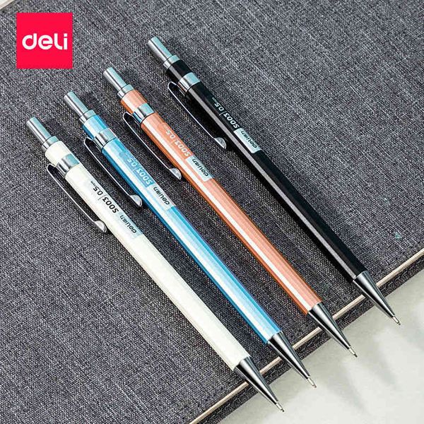 

automatic deli pencil primary school students write continuous metal rod movable draw, Black;red