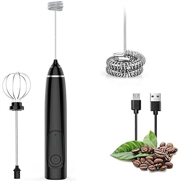 

blender portable milk frother handheld electric whisk usb rechargeable 3 speed coffee for cappuccino latte chocolate