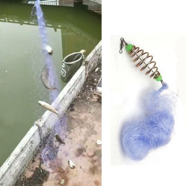 

5pc blue fishing net sticky fish explosive hook trapped supplies accessories
