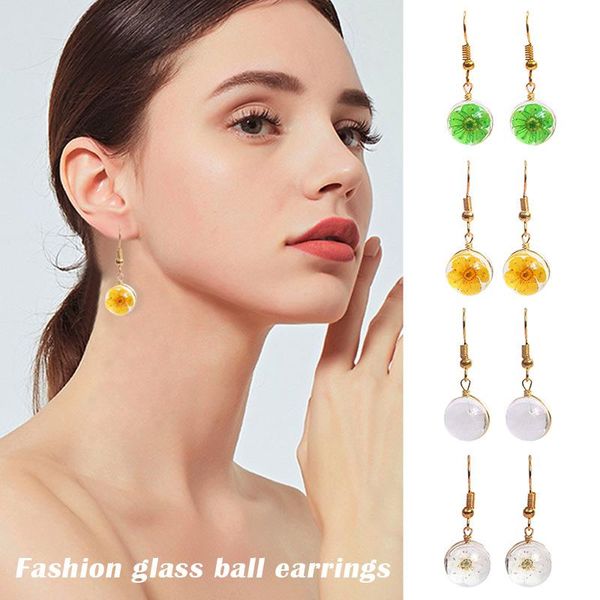 

dangle & chandelier dandelions crystal ball earrings flower women girl j55, Silver