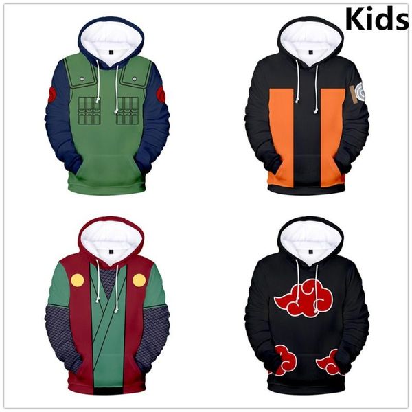 

men's hoodies & sweatshirts anime hoodie cosplay costume uzumaki akatsuki sakura sweatshirt boys/girls/kids 3d print clothes, Black