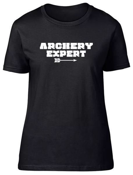 

Expert Archery Fitted Womens Ladies T Shirt, White;black
