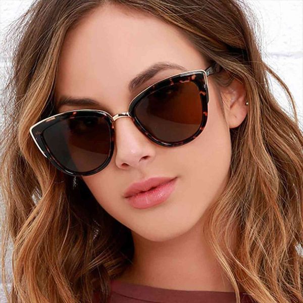 

Ladies Fashion Cat Eye Sunglasses Plastic Frame Glasses Leopard Color, White;black