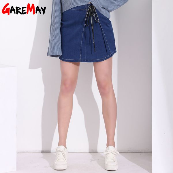 

denim skirt for women plus size pencil s womens high waist bow tie bandages feminina summer clothing woman 210428, Black