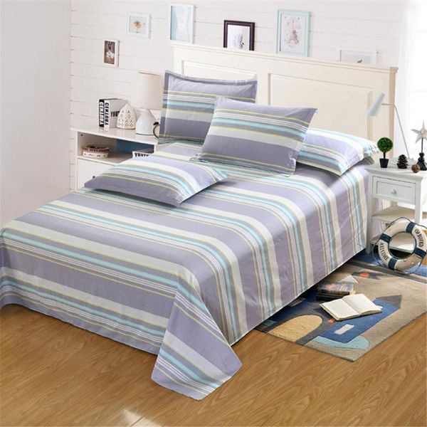 

nordic simple style cotton gray white stripe bedding bed flat sheet soft pillowcases twin  single double size textile sets