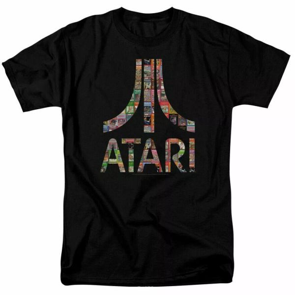 

atari box art t shirt mens licensed classic video game tee black, White;black