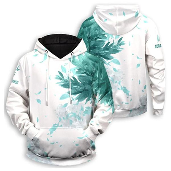 

men's hoodies & sweatshirts haikyuu aoba johsai high school hoodie 3d print sweatshirt casual streetwear pullover, Black