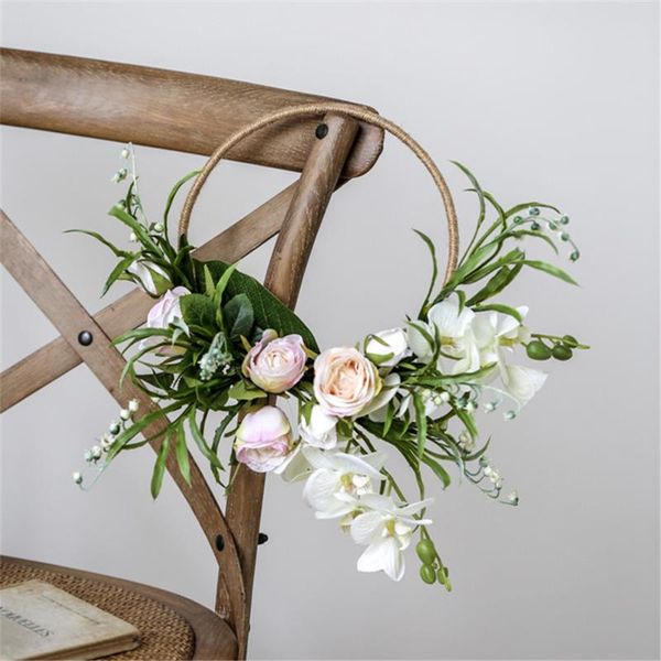 

wedding flowers sesthfar rose bridal bouquet wreath portable garland hoop decor brides hanging artificial wall