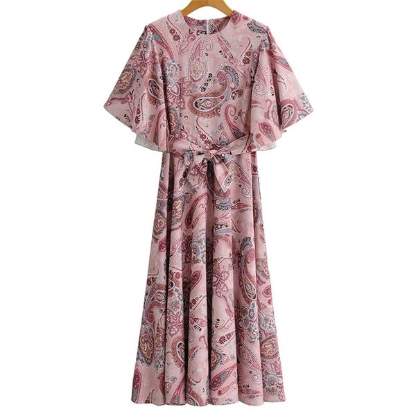 

summer women dress o-neck printed female short sleeve casual pleated dresses a-line size l 210524, Black;gray