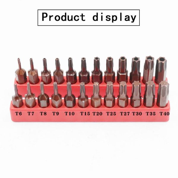 

steel t6-t40 magnetic bit set 25mm security tamper proof spanner screwdriver torx star hex universal tool parts hand tools