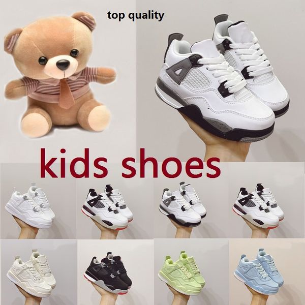 

baby kids running basketball shoes 4 4s breathable cushion children youth boys girls wholesale outdoor sneakers 22-35