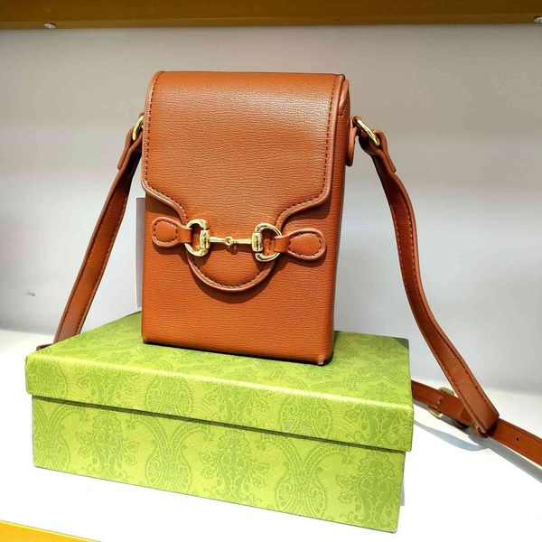 

horse clasp mobile phone bag large capacity cigarette case coin purse wallet high texture cosmetic simple sound shoulder belt box purses