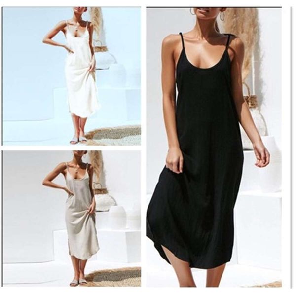 

casual dresses dress women clothes women's suspender solid sleeveless m3gn, Black;gray
