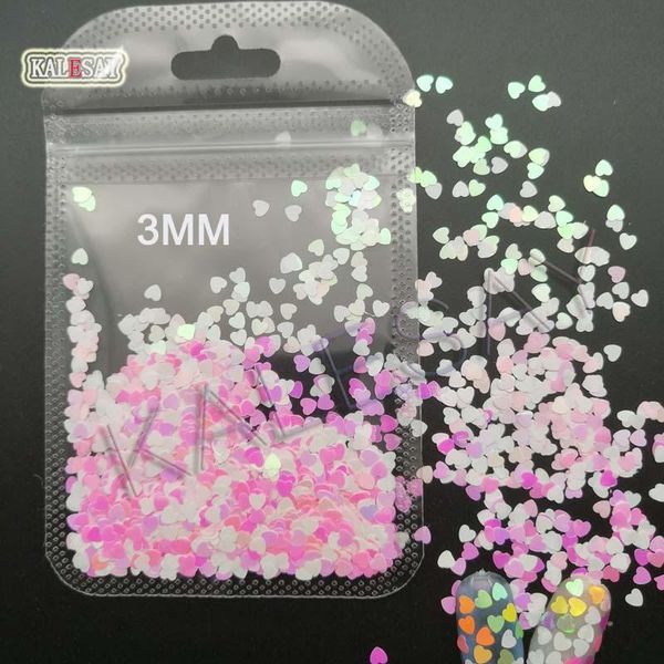 

nail art decorations 12 grids sweet love heart glitter sequins rose gold shining laser paillette manicure 3d, Silver;gold