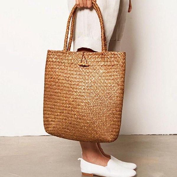 

designer dinner bagevening bags rattan grass woven shoulder straw women knitting handbags summer beach bag handmade storage travel wicker to