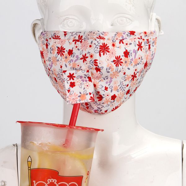 

printed three layer cotton dust stereo winter straw mask