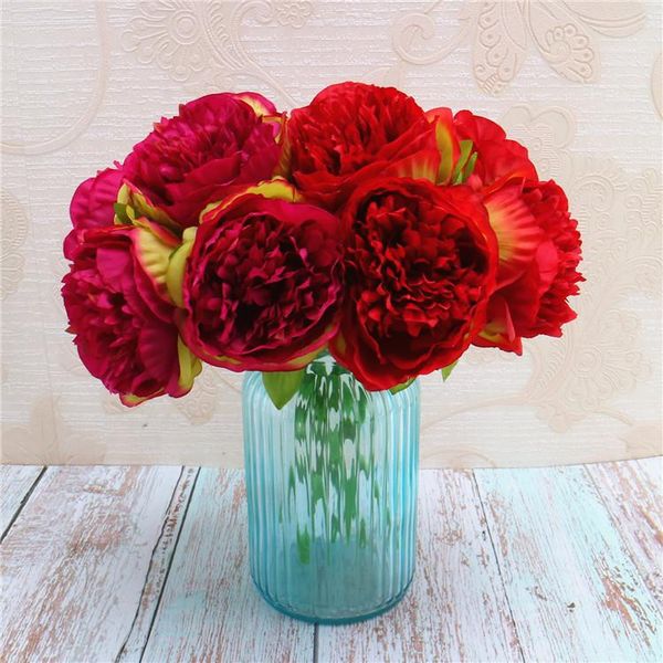 

pcs fake peony for christmas decoration flower artificial silk wedding home year party faux decorative flowers & wreaths