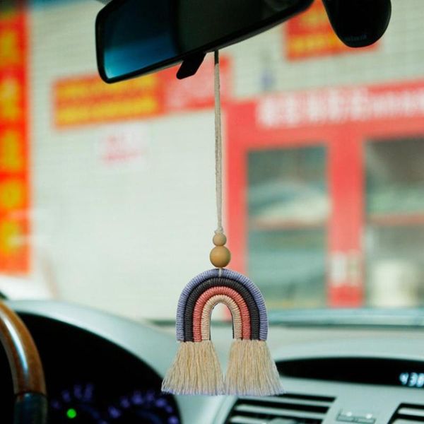 

interior decorations jewelry hand-woven rainbow car perfume diffuser necklace accessories air freshener locket pendant