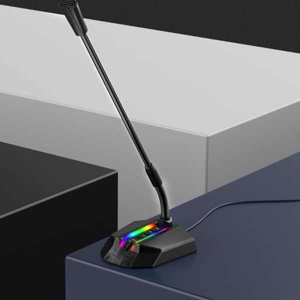 

microphones computer lapsinging gaming studio microphone rgb omnidirectional noise-cancelling deskpc mic