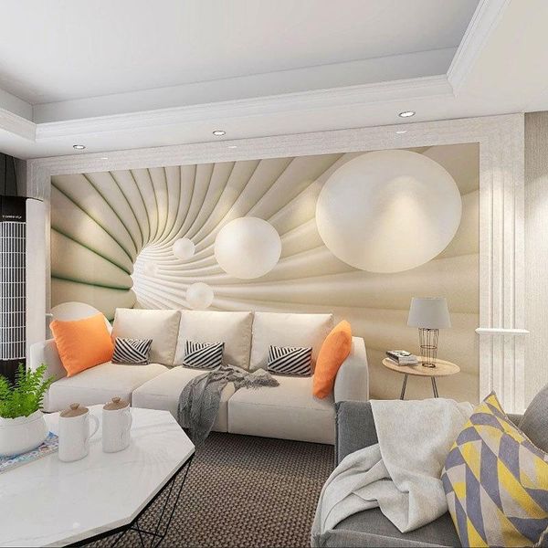 

wallpapers custom po wallpaper mural 3d ball space swirl modern tv background for living room rolls