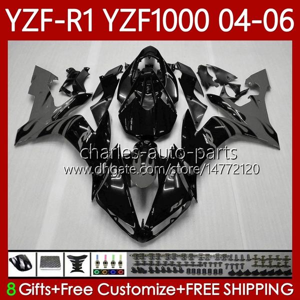Verkleidungsset für Yamaha YZF-R1, YZF R 1 1000 CC, YZF1000, graue Flammen, YZFR1 04 05 06, Karosserie 89Nr