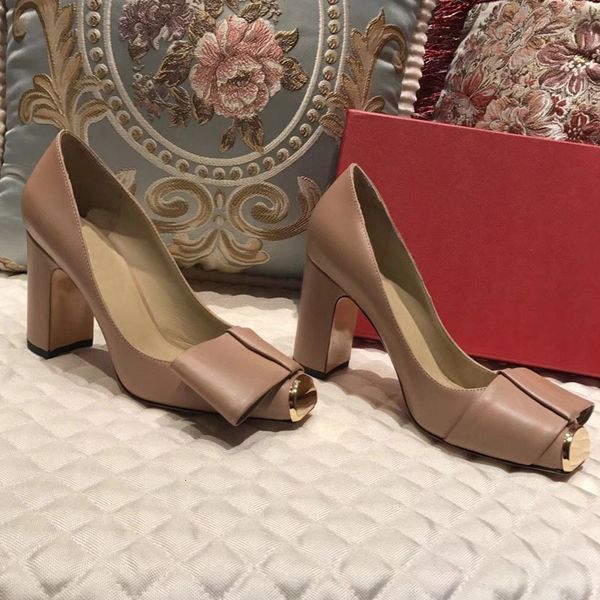 

dress shoes brand luxury bow-tie block heels dress pumps leather closed toe party spring fashion women crl1, Black