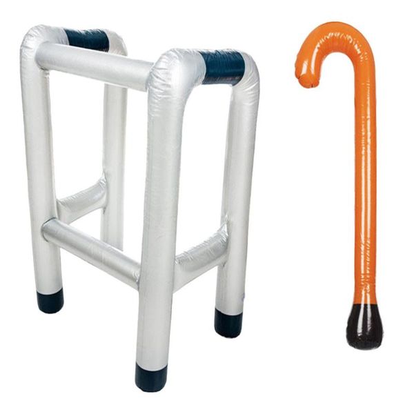 

trekking poles 2pcs inflatable zimmer frame and walking stick blow novelty dress prop accessory