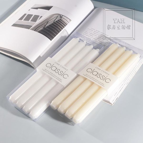 

candlestick long candle romantic european wedding household western-style white thread spinning candles