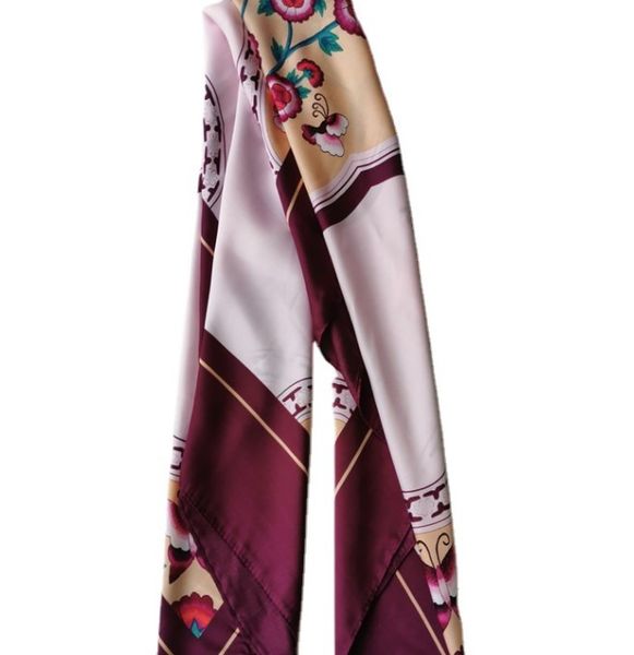 

foglio di seta stampato doppio lato scarves, Blue;gray