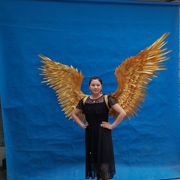 

large gray black feather fairy angel wings dance party wear halloween costume stage show performance props cosplay party studio pgraphy prop