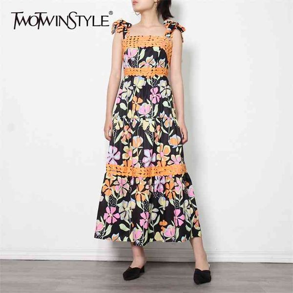 

print patchwork dress female square collar sleeveless high waist hit color summer dresses for women fashion 210520, Black;gray