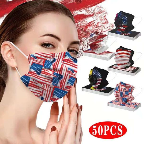 

custom logo three layer mask with meltblown independence day