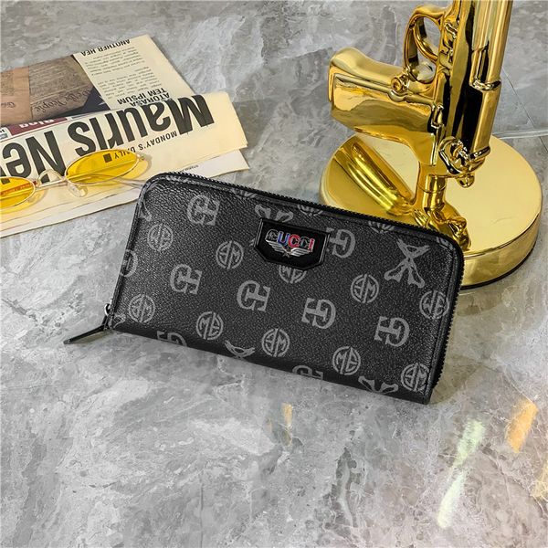 

wallet 2021 korean version money long bag large capacity mobile phone men's and women's handbag leather multi card slot zero, Red;black