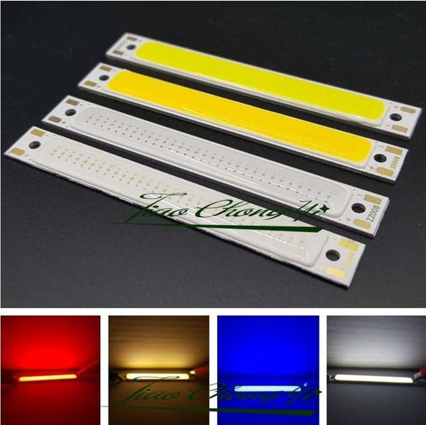 

modules 10pcs 3v 3w l60x8mm red light blue cold white cob led module 70lm strip
