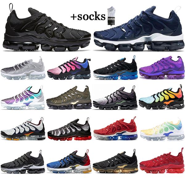 

with socks 2022 mens shoe sneakers tn plus betrue black green hyper violet bumblebee midnight navy cargo khaki gold breathable outdoor casua, White;red