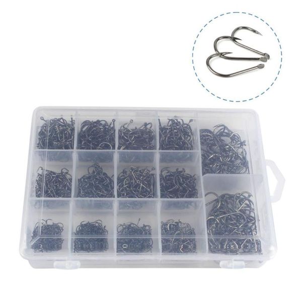 

1800pcs/box fishing hook 3#-16# iseama tube sharp barbed bait feeder sea jig head fishhook lures carp tackle hooks