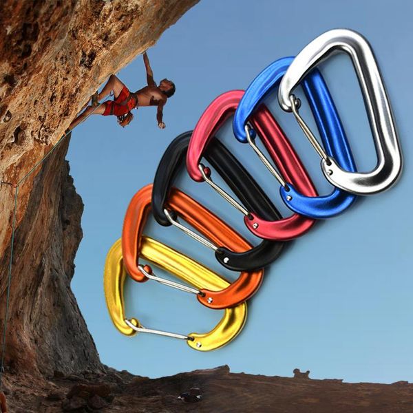 

high-strength aviation aluminum 7075 material climbing hanging hammock safety buckle mountaineering hook auxiliary cords, slings and webbing