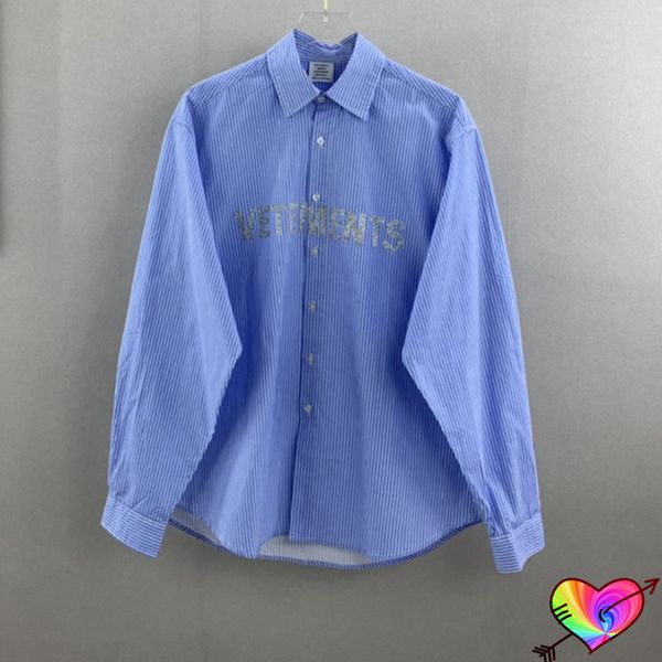 

blue stripe shirts men women 1 shirts oversize casual lapel blouse, White;black