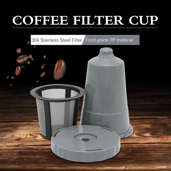 

coffee filters 3 pcs reusable filter cups with spoon and cleaning brush refillable k cup pods for brewing machine