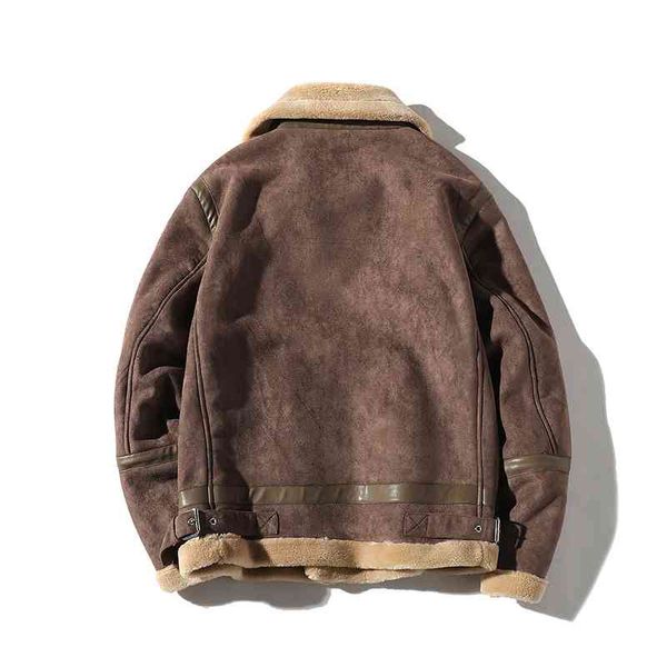 

men's jackets cashmere jacket men plus velvet thick locomotive retro winter wool warm large size 5xl, Black;brown