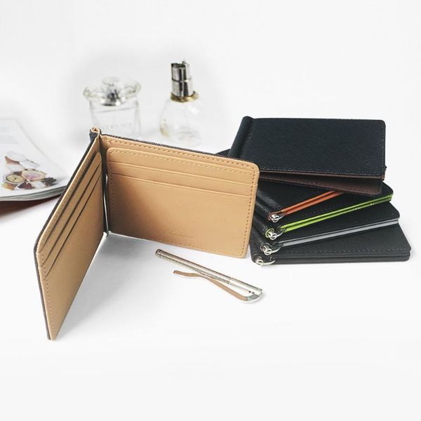 

wallets men's card bag the male pu lid creative dollars wallet metal, Red;black