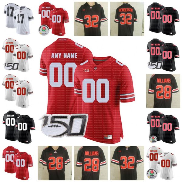 

custom ohio state buckeyes football jersey quinn ewers c.j. stroud jack sawyer chris olave ruckert smith-njigba garrett wilson fleming j.t., Black;red