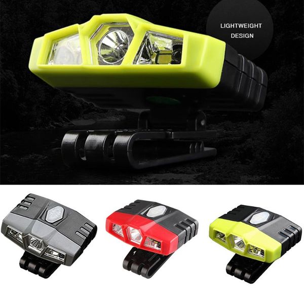 

bike lights cap hat light 3-led headlamp rotatable ball visor hands-for hunting camping fishing h7jp