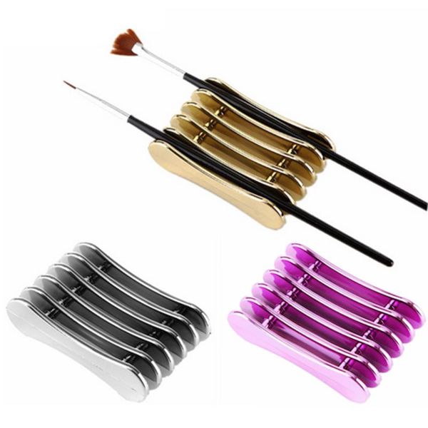 

nail art kits 2pcs 5 grid penholder brush holder uv gel crystal pen carrying display stand manicure tool