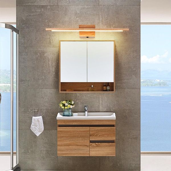 

wall lamp wood acrylic mirror light with switch indoor home bathroom washbasin kitchen bedroom living room sconces decorate