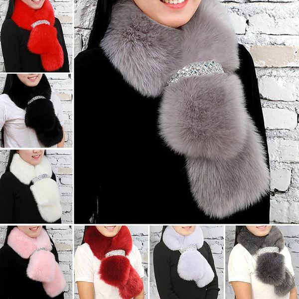 

scarves fashion neck sleeve outerwear scarf women winter lady faux fur thicken warm soft shawl hairy fake collar neckerchief, Blue;gray