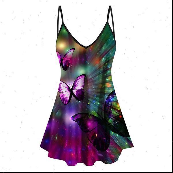 

v neck butterfly print womens cami spaghetti strap summer sleeve y2k plus size harajuku colorful animal camis gothic clothes, White