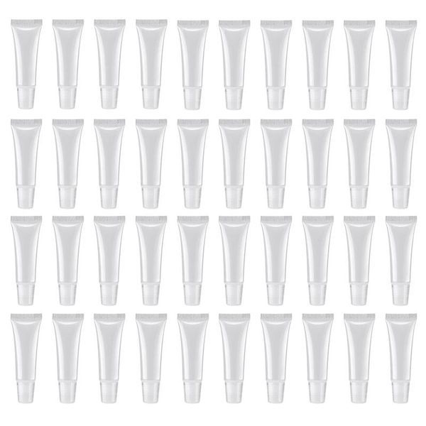 

storage bottles & jars 100 pcs 10ml distribution bottle lip gloss tubes, empty clear lotion containers tubes for cosmetics diy, oblique mout